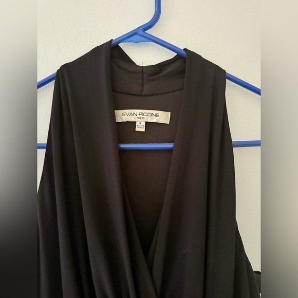 Black Evan Picone ruffled party dress size 8 - Picture 6 of 16